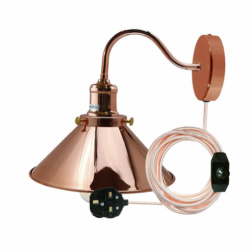 Plug In Wall Light Adjustable Single Spotlight Reading Lamp Bedside Spot Lights - Picture 13 of 55