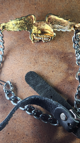 2 RYK Van Brouwer Harley Davidson Metal Eagle Adjustable Boot Chain Straps 1993 - Picture 18 of 20