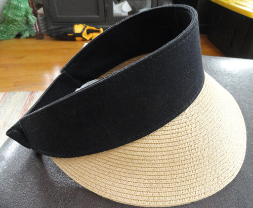 Sun N Sand Headwear Tan And Black Floppy Hat/Visor Adjustable Band One Size - Picture 8 of 19