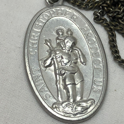 Vintage Religious St Christopher Medal I'm a Catholic if an Accident Call Priest - Picture 7 of 7