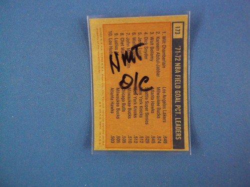1972/73 Topps basketball # 175 Rebound Leaders Jabbar/Wilt NMT O/C - Picture 3 of 3