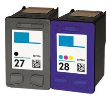 2pk HP 27 28 Ink Cartridges HP27 HP28 C8727AN C8728AN