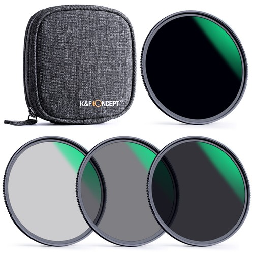 Kit de filtro de lente para cámara K&F 49-82 mm ND4 + ND8 + ND64 + ND1000 con bolsa de filtro - Imagen 9 de 107