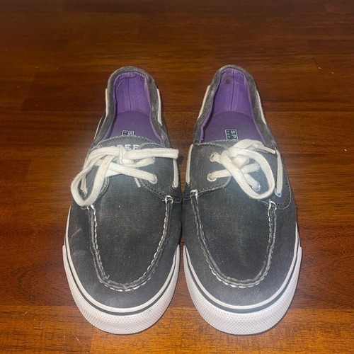 Sperry Ladies Bahama Canvas Shoes Boat Top Sider Size 7.5M 9771619 Grey
