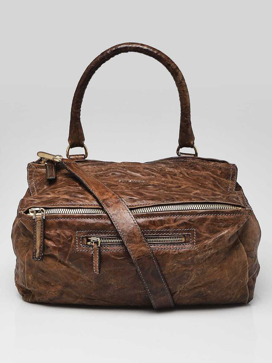 givenchy★パンドラ Givenchy Brown Wrinkled Sheepskin Leather Medium Pandora Bag