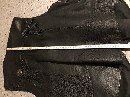 Harley Davidson motorcycle Lederweste Kutte Mit Fransen Large Made In USA - Bild 6 von 11