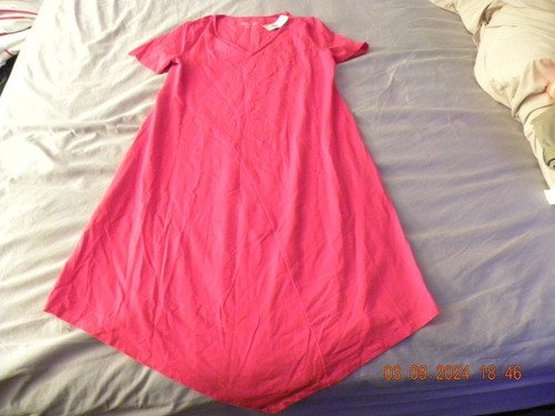 Soft Surroundings Damen M rotes Kleid asymmetrischer Saum Kurzarm Stretch Baumwolle - Bild 1 von 18