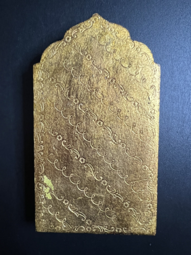Antiguo tríptico de madera Italia placa adoración María pared azul arte triple pliegue - Imagen 3 de 18