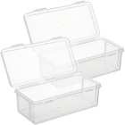 2pcs Clear Plastic Bread Container Storage Bin Airtight Holder for Kitchen-