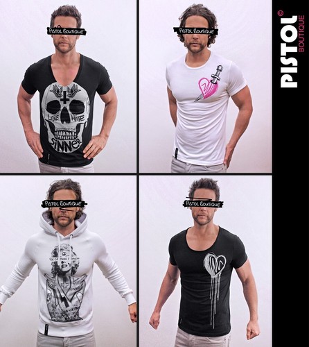 Pistol Boutique Herren weiß Rundhalsausschnitt LIFE & DEATH SINNER SCHÄDEL KRONE T-Shirt - Bild 9 von 19
