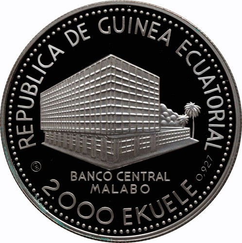 Equatorial Guinea 2000 ekuele 1980, PROOF, "Cheetah" silver coin - Picture 2 of 2