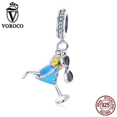 Ciondolo Ciondolo Moda Argento Sterling 925 Zirconia Perline Fai da Te Bracciale Ciondolo Voroco - Foto 124 di 205