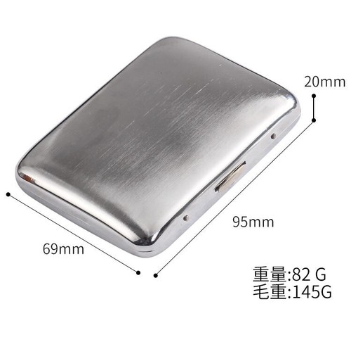 Stainless Steel Silver Mirror Smoke Cigarette Case Metal Box Hold 18 Cigarettes - Foto 8 di 8