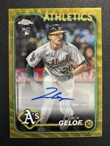 Zack Gelof 2024 Topps Chrome Update Gold Wave Rookie Auto /50