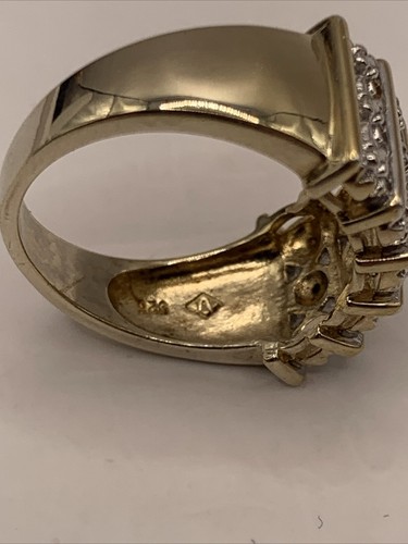 Ross Simons Diamond 18k Gold Vermeil Sterling Silver 3 Row Band Ring Sz 6.5 379 - Picture 5 of 9