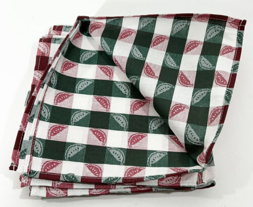 Vintage NOS Set of 4 Square 16.5” Napkins w Watermelons 1992 USA 100% cotton - Picture 2 of 7