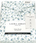 Sapphire Blue King Sheet Set CRISP Cool Cotton Percale Laura Ashley Petite Fleur