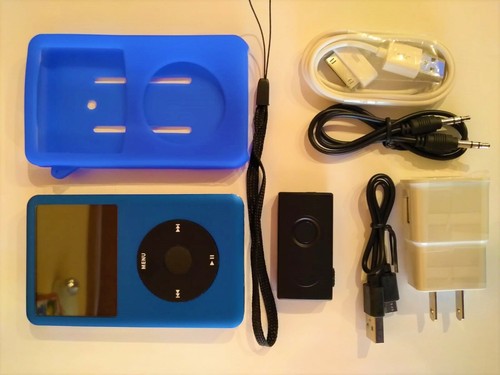 IPOD CLASSIC SD 512GB NEW BLUE! WOLFSON DAC! ALUM METAL FRONT! + LOT OF BONUS!! - Picture 2 of 10