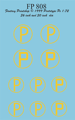 Decals Prototype Ps 30'' 36'' Wasserschiebetransfers 1/72 FP 808 1/72