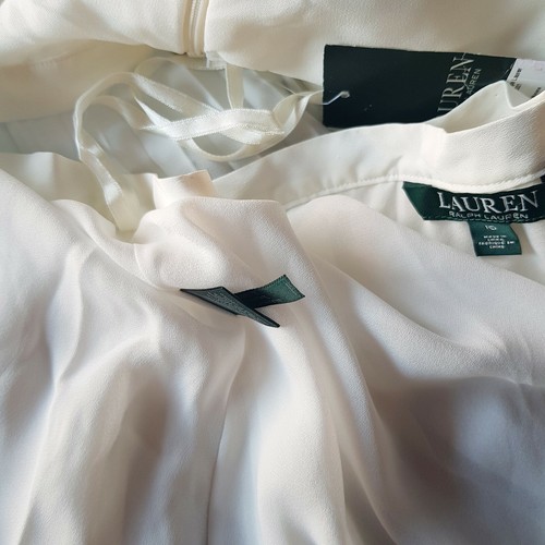 NEU RALPH LAUREN Damen Blau Weiß Chiffon Farbblock Plisse Rock 40 M $165 - Bild 9 von 11