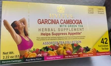 HYLEYS GARCINIA CAMBOGIA WITH GREEN TEA HERBAL SUPPRESS APPETITE  42 TEA BAGS