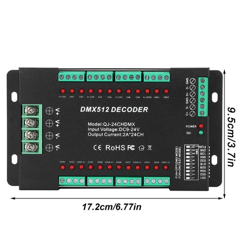 DE 24CH Kanal Dmx512 Codec Controller Led Farb-RGB-LED Mit Steuercode ZV - Bild 3 von 16