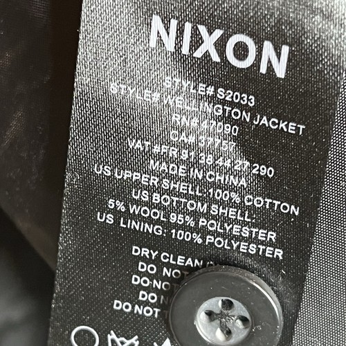 Nixon Wellington Black Wool Blend Removable Hood Jacket Mens Size Medium - Picture 14 of 15