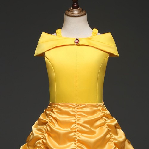 Girls Belle Princess Dress Costume Cosplay Kids Belle Birthday Book Week Dress~ - Picture 9 of 16