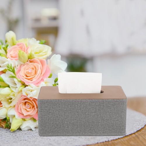 Caja de papel con estampado de tela servilleta de pañuelo oficina soporte facial - Imagen 2 de 12