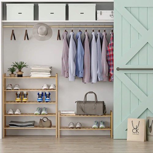 4 Tiers Storage Shelves Unit Shoe Rack Organizer Stand for Bathroom,Kitchen,Home - Picture 9 of 12