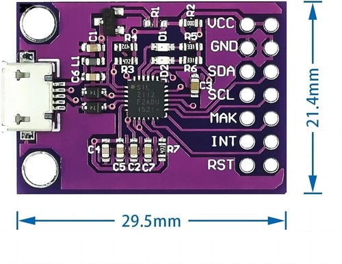 CP2112 Adapter Micro USB to SMBus I2C Communication with Wires - Afbeelding 5 van 5