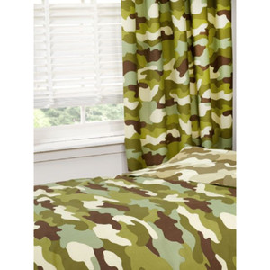 GREY ARMY CAMOUFLAGE LINED CURTAINS KIDS BEDROOM 66in x 54in (168cm x 137cm)