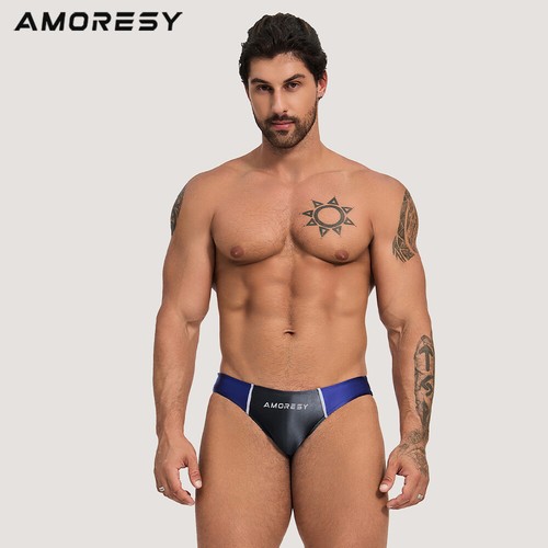 AMORESY Hombres Calzoncillos Brillantes al Aceite Knickers Ropa Interior Suave Elastizado Calzoncillos Deportes - Imagen 7 de 27