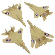 TimMee Processed Plastic F-14 F-15 Tan Fighter Jets Tim Mee Army Men Planes
