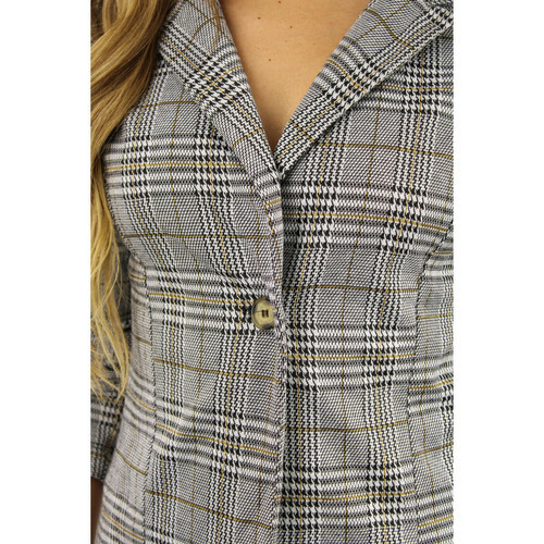 Tartans Notch Button Up Blazer with 3-colors Side Lines - Size Large - Foto 3 di 4