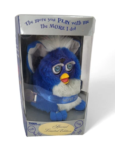 Vintage 2000 Furby Y2K Special Limited Edition Blue Gray NIB Tiger Hasbro