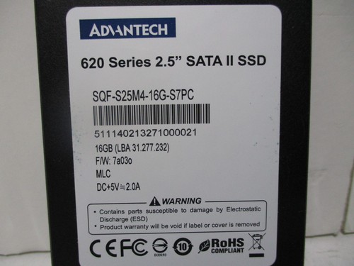 Advantech SQFlash SQF-S25M4-16G-S7PC 16G 620 Series 2.5" SATA II 3Gbs SSD 7A03O - Picture 3 of 5