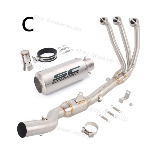 51mm For CF-Moto 675SR 2024 2025 Black Muffler Tips Header Pipe Exhaust System - Picture 7 of 13