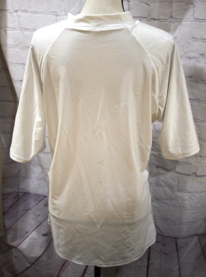 Adoretex Women's White Short Sleeve Rash Guard UPF 50+ Swimwear Swim Shirt Sz 2X - Image 3 of 3