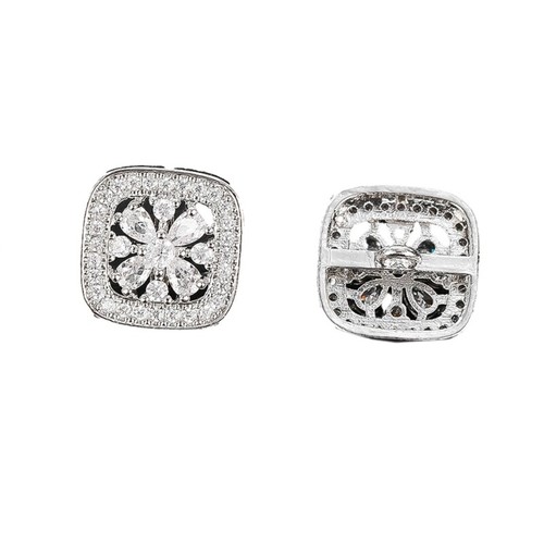 2PCS/Set Metal Square Rhinestone Buttons Cardigan Sewn Buttons DIY Accessories - Picture 9 of 9