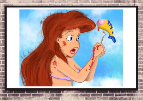 The Little Mermaid Artwork Illustration Large Very Rare Print, Limited, Signed! - Picture 1 of 7