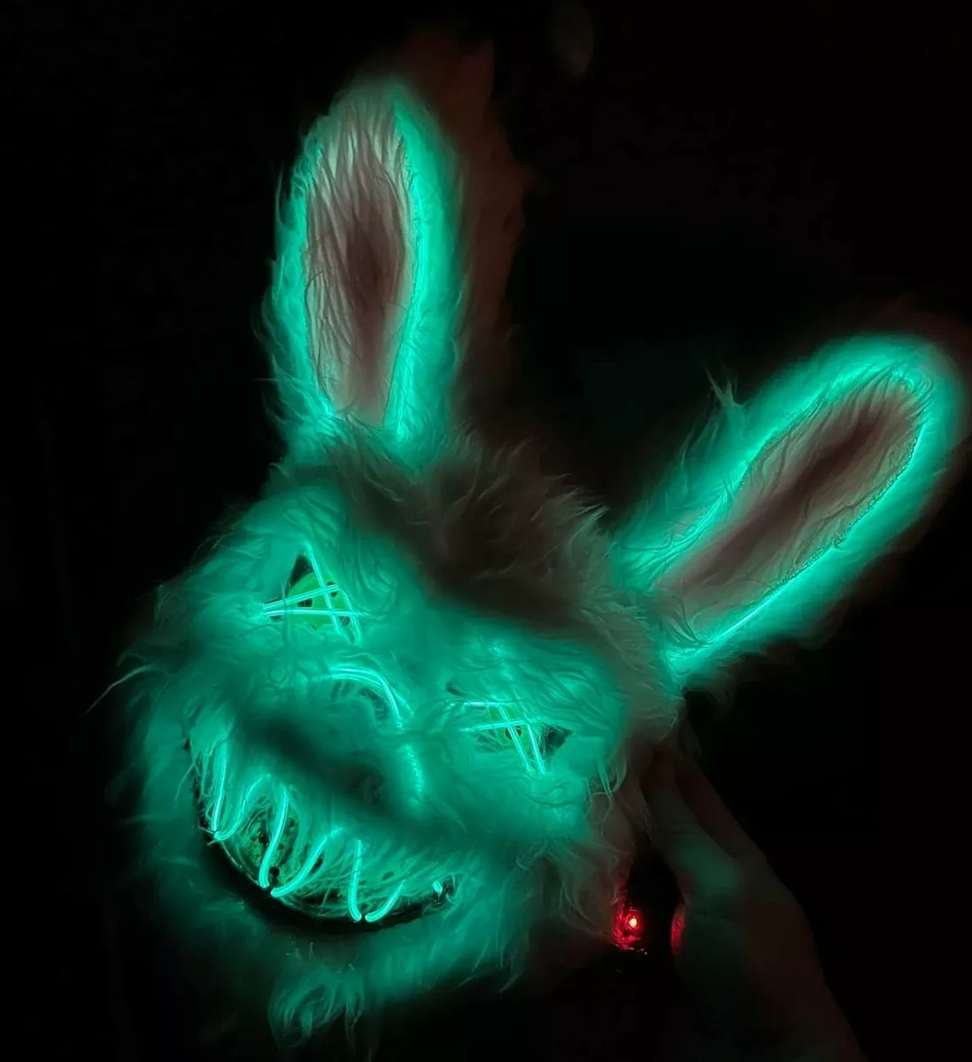 Illuminez effrayant Masque Halloween Led Lumineux Horreur Tueur Bunny  Masque Party Accessoires Brillant Bloody Rabbit Mask Festival Décoration