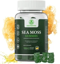 Sea Moss Gummies – Powerful 1500mg Serving | Infused with Bladderwrack, Burd...