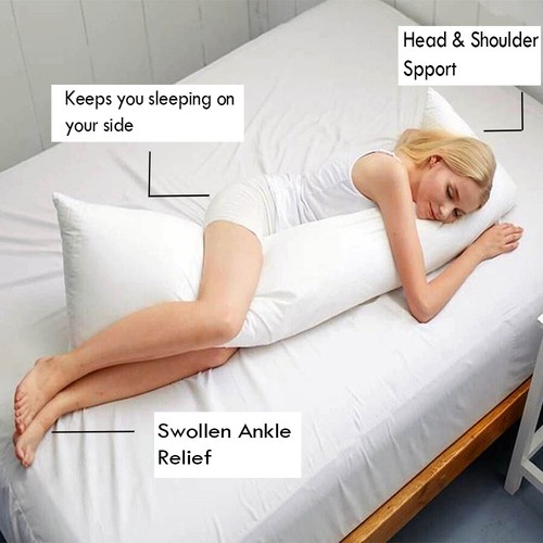 Almohada de refuerzo largo extra llena Almohada de maternidad corporal de apoyo de enfermería del embarazo - Imagen 11 de 48