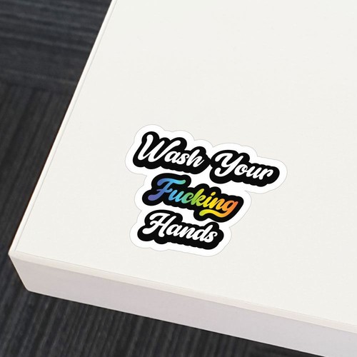 Wash Your Hands Sticker Funny Rude Covid Virus Isolation Decal Car - Bild 3 von 5