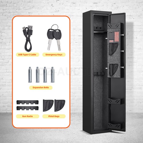 4 Gun Safe Box Rifle Firearm Digital Storage Cabinet Pistols Holder Locker Case - Picture 9 of 12