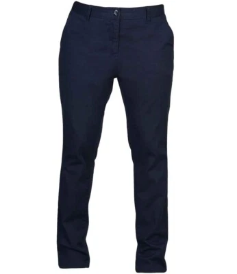 Front Row Chinos Para Mujer Stretch De Algodón Azul Marino Negro O Beige - Imagen 1 de 2