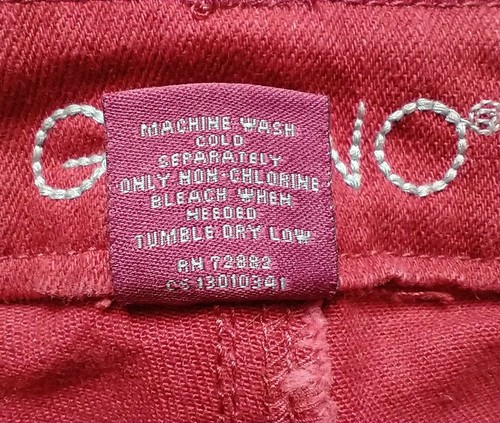 Gitano Embroidered Studded Red Denim Jeans Rhinestone Button Women's Size 6 - Picture 11 of 11