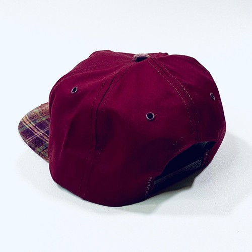 Budweiser Vintage Trucker Hat Snapback Burgundy Plaid Hat VTG 1996 - Picture 2 of 4