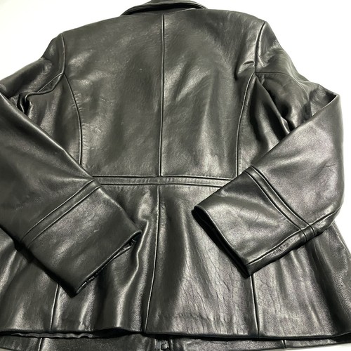 Avanti New York Women’s Soft Black Leather Jacket Size XL Buttons - Picture 7 of 10